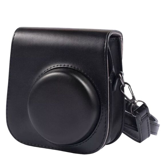 Fujifilm Instax Mini 11 Case Black PU Leather with Adjustable Shoulder Strap - Picture 2 of 6